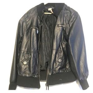 Black faux leather jacket
